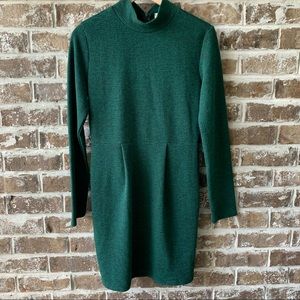 EVERLY Forest Green Waffle Knit Dress